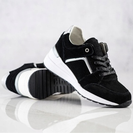 Filippo Czarne Buty Sportowe Ze Skóry 2