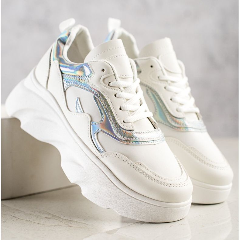 SHELOVET Modne Sneakersy białe 1