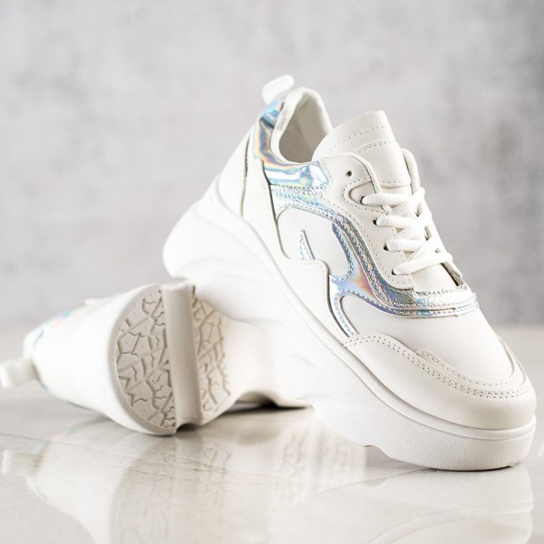 SHELOVET Modne Sneakersy białe 2