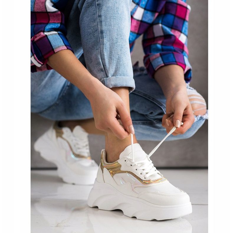 SHELOVET Modne Sneakersy białe 1