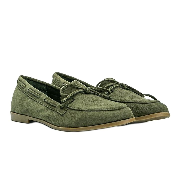 Zielone mokasyny z eko-zamszu Kierra 1