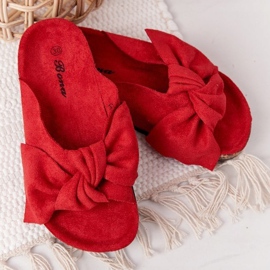 PB2 Dziecięce Klapki Na Korku Czerwone Little Wendy 1