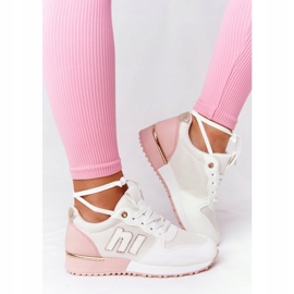 Damskie Sportowe Buty Sneakersy Biało-Różowe Maddie białe 5