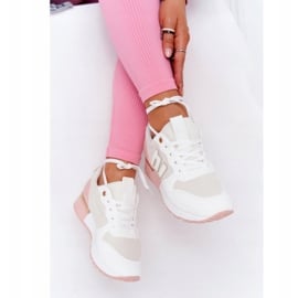Damskie Sportowe Buty Sneakersy Biało-Różowe Maddie białe 3