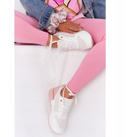 Damskie Sportowe Buty Sneakersy Biało-Różowe Maddie białe 2