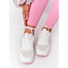 Damskie Sportowe Buty Sneakersy Biało-Różowe Maddie białe 4