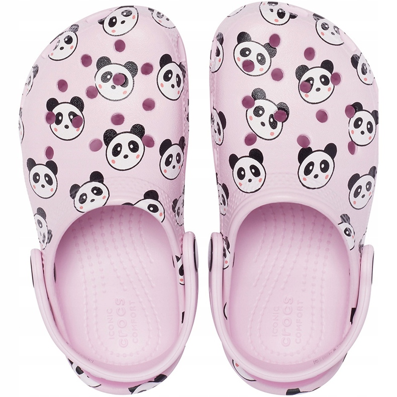 Crocs dla dzieci Classic Panda Print Clog jasnoróżowe 206999 6GD 1
