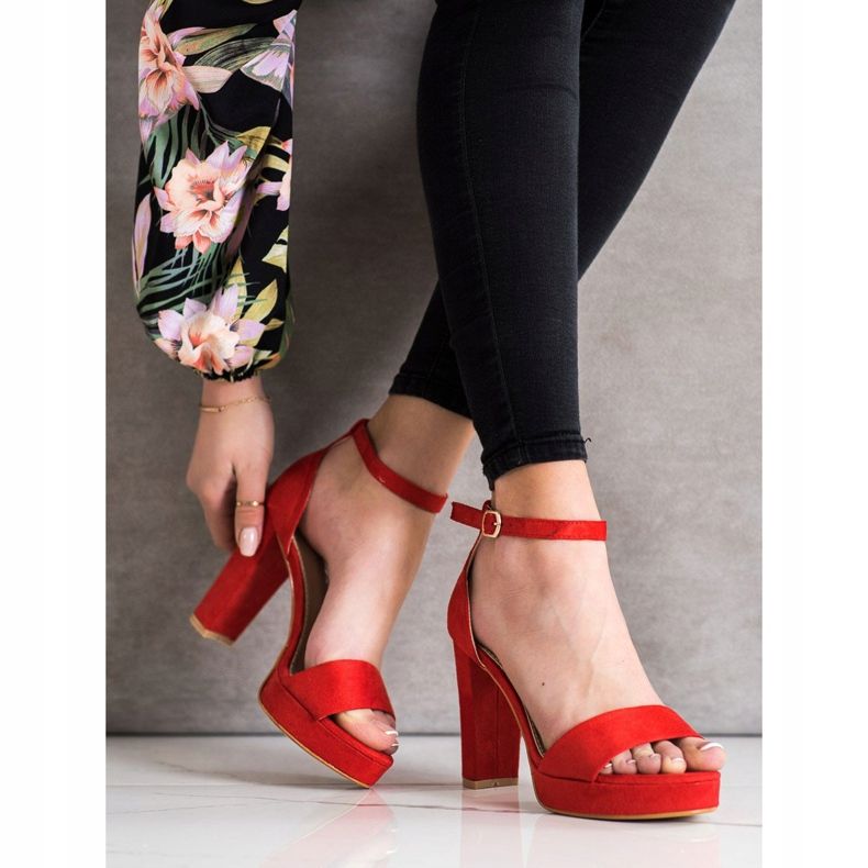 Weide Czerwone Sandały Na Słupku 1