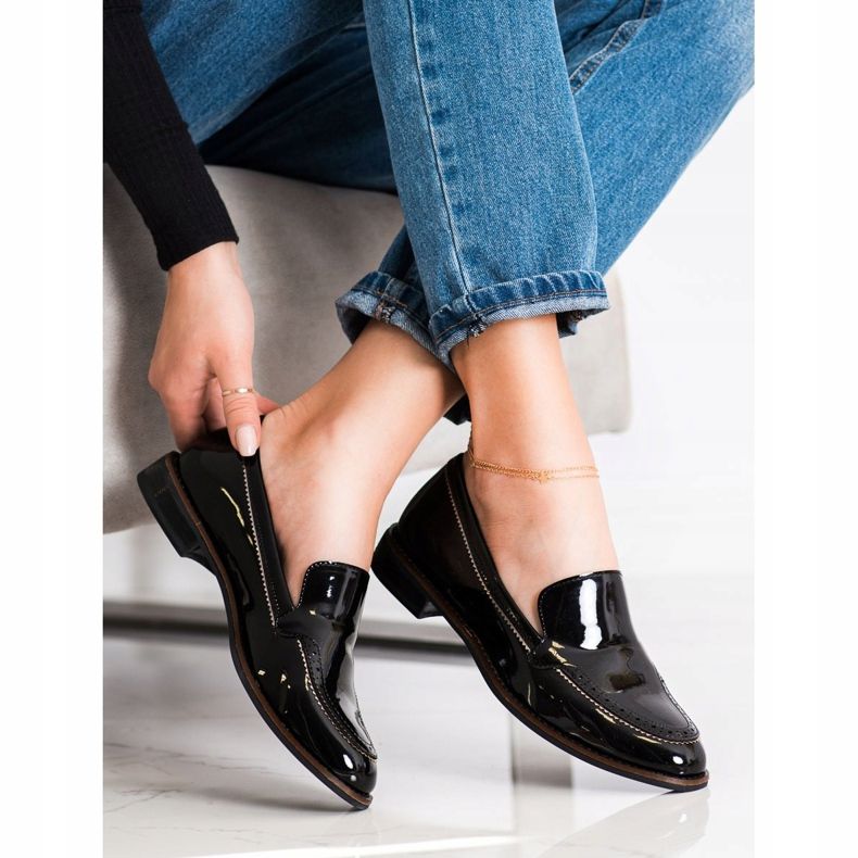 Lakierowane Mokasyny Sergio Leone czarne 1