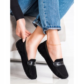 SHELOVET Komfortowe Czarne Mokasyny 1