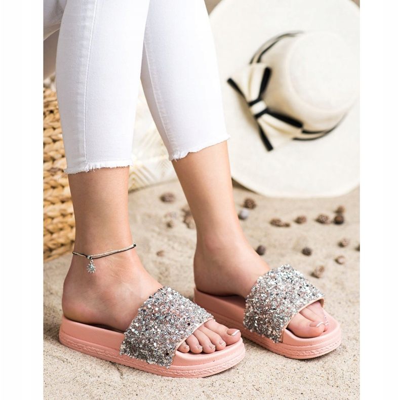 Seastar Modne Klapki Na Platformie różowe wielokolorowe 1