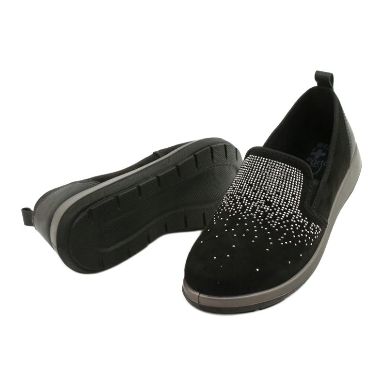 Befado obuwie damskie 156D004 czarne srebrny 4