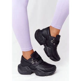 PS1 Damskie Sneakersy Na Masywnej Podeszwie Czarne Bubbly 1