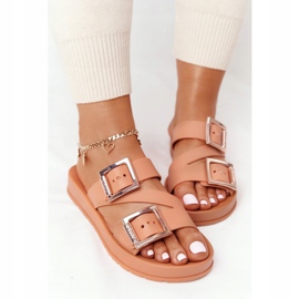 Pachnące Gumowe Klapki Eco Friendly ZAXY HH285105 Camel beżowy brązowe 1