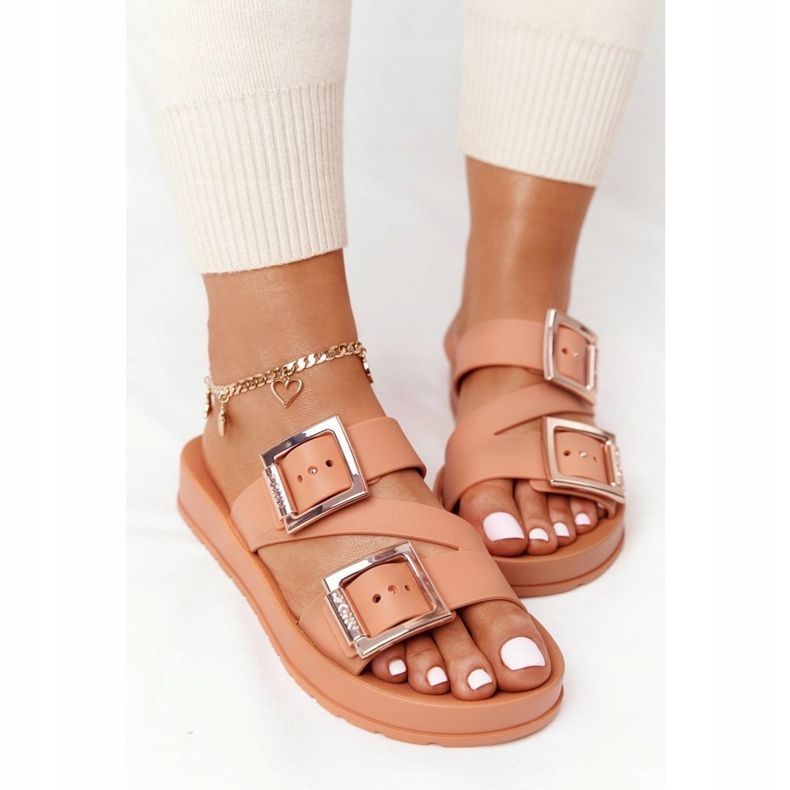 Pachnące Gumowe Klapki Eco Friendly ZAXY HH285105 Camel beżowy brązowe 1