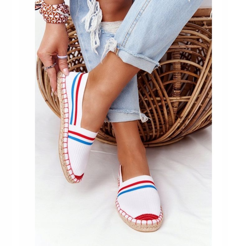 Espadryle Big Star HH274486 Białe Tommy czerwone niebieskie 1