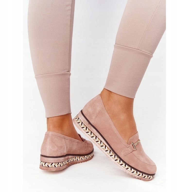 Mokasyny Na Platformie Laura Messi 2284 Różowe 1