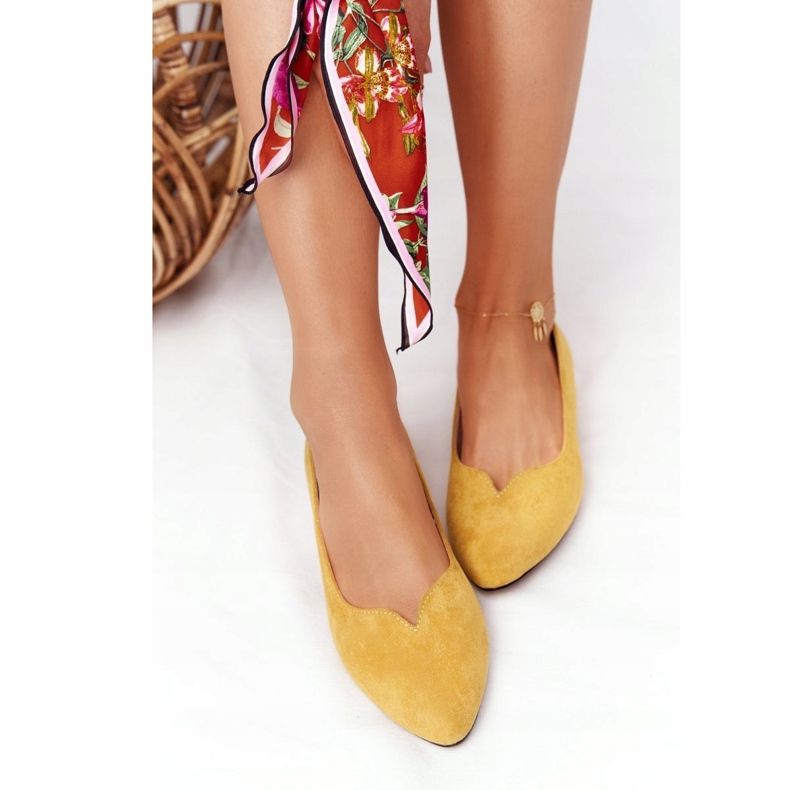 Mokasyny Na Złotym Obcasie Vinceza 21-10601 Żółte 1