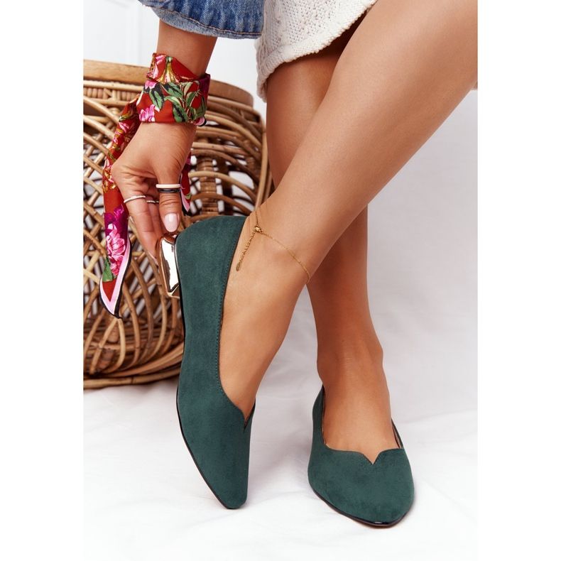 Mokasyny Na Złotym Obcasie Vinceza 21-10601 Zielone 1