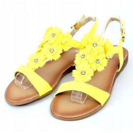 Sandałki damskie żółte F3273 Yellow 3