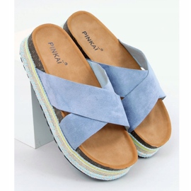 Klapki korkowe niebieskie LS016 Blue 1