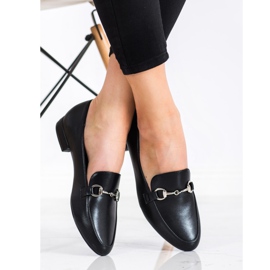 Sergio Leone Klasyczne Mokasyny Z Eko Skóry czarne 1