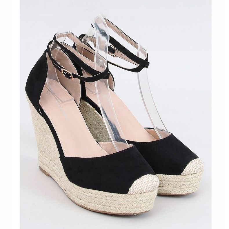Espadryle na koturnie czarne 3010 Black 1