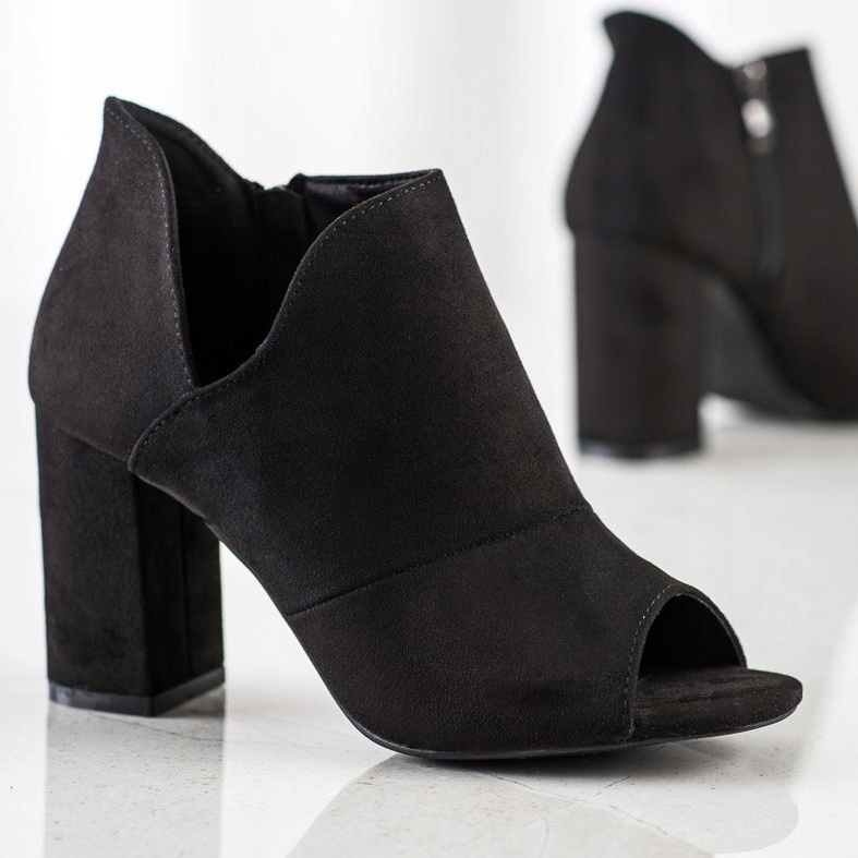 Wiosenne Botki Open Toe VINCEZA czarne 1