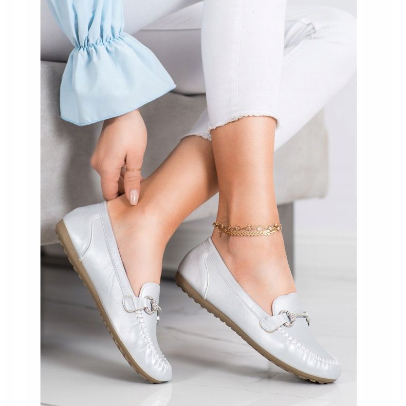 Queentina Eleganckie Mokasyny Z Cyrkoniami srebrny 1