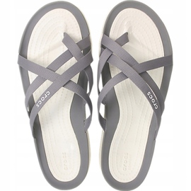 Crocs klapki damskie Swiftwater Webbing Flip W jasny szary 205479 Oct szare 2