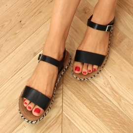 Sandałki espadryle czarne TH005 Black 1
