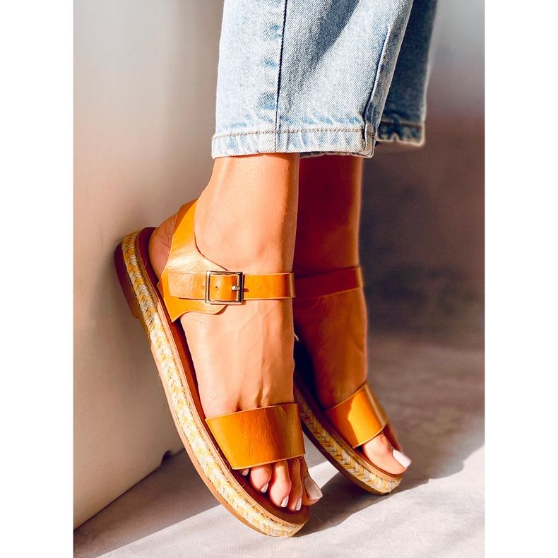 Sandałki espadryle miodoweTH005 Yellow żółte 2