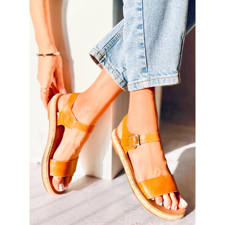 Sandałki espadryle miodoweTH005 Yellow żółte 1