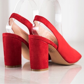 S. BARSKI Zabudowane Sandałki S.BARSKI czerwone 1