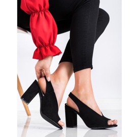 S. BARSKI Zabudowane Sandałki S.BARSKI czarne 2