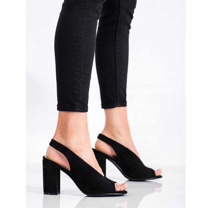 S. BARSKI Zabudowane Sandałki S.BARSKI czarne 1