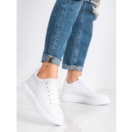 SHELOVET Białe Trampki Na Platformie 2