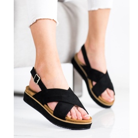 Goodin Czarne Sandały Na Platformie 2