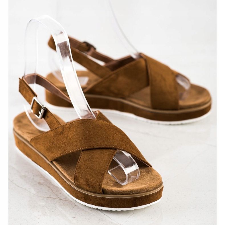 Goodin Brązowe Sandały Na Platformie 1