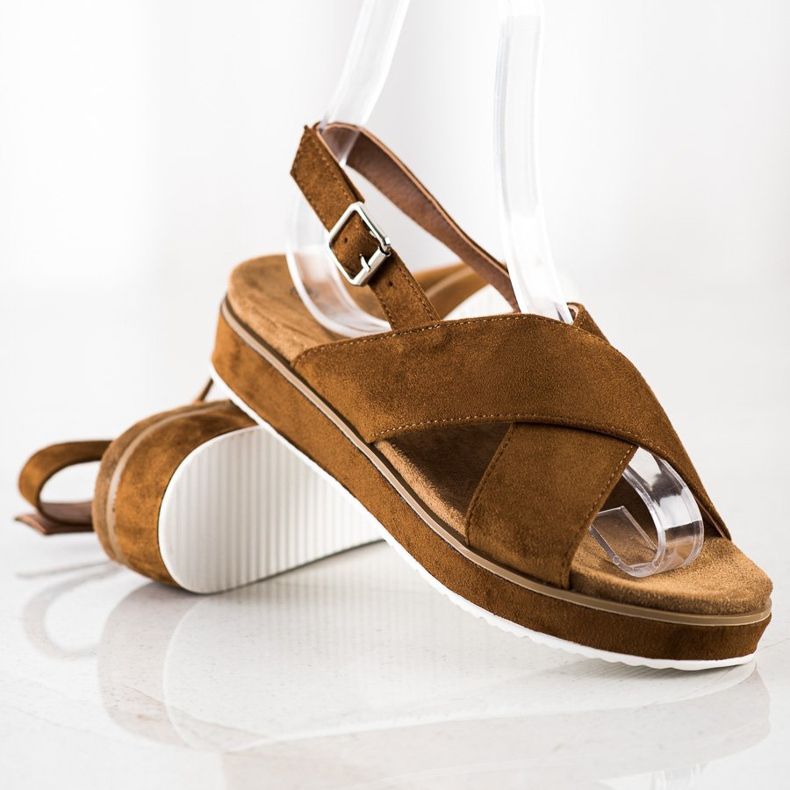 Goodin Brązowe Sandały Na Platformie 2