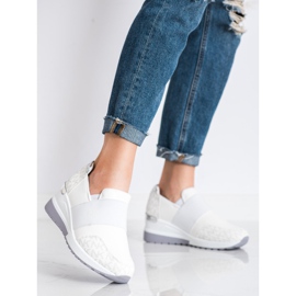 SHELOVET Wsuwane Białe Sneakersy 1