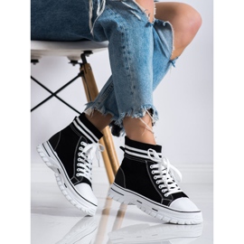 SHELOVET Modne Wsuwane Trampki czarne 2