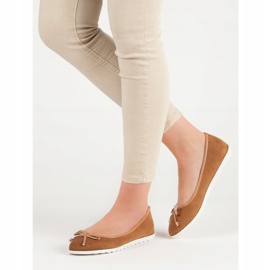 Small Swan Camelowe Baleriny brązowe 2