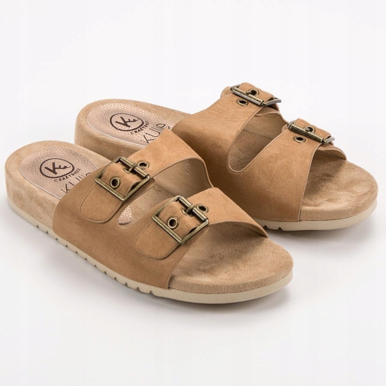 Kylie Klasyczne Brązowe Klapki 2