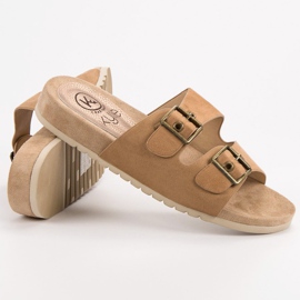 Kylie Klasyczne Brązowe Klapki 1