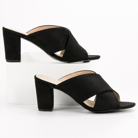 Filippo Czarne Zamszowe Klapki 1