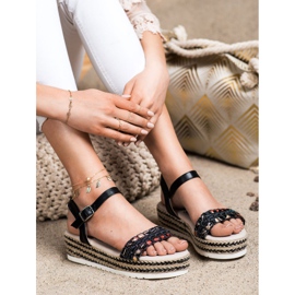 SHELOVET Sandałki Na Platformie czarne 2