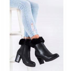 Goodin Botki Na Słupku Z Futerkiem czarne 1