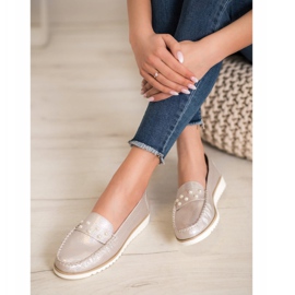 Sergio Leone Mokasyny Z Perełkami złoty 1