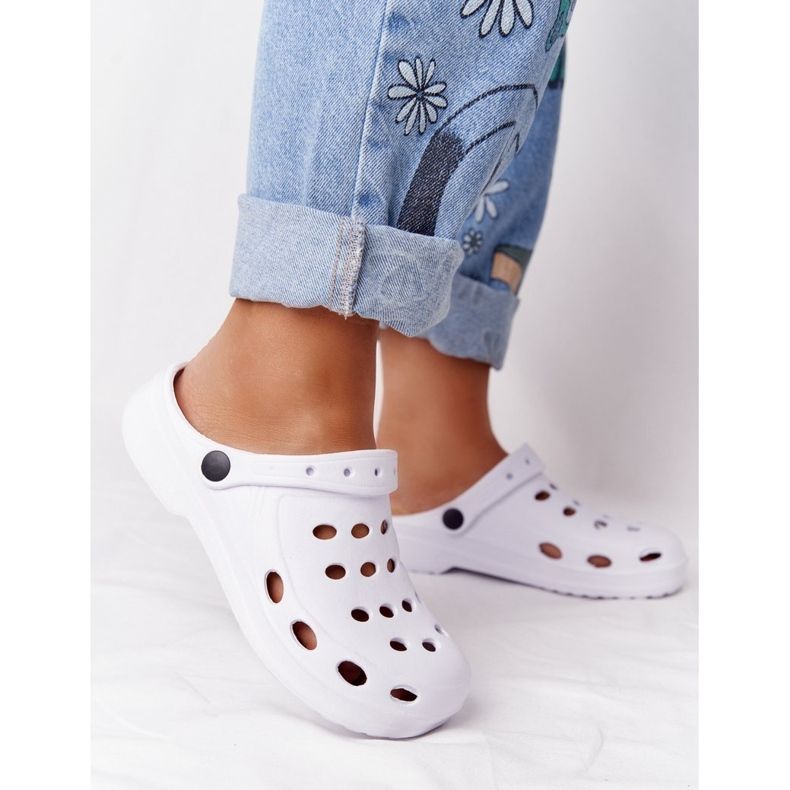 Flameshoes Damskie Klapki Białe Piankowe Eva 2